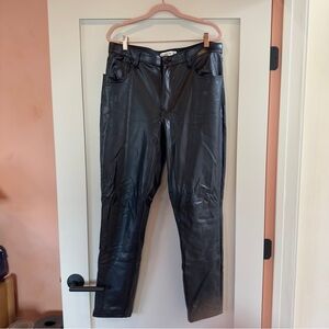 Abercrombie & Fitch Shiny Black High-Rise Faux Leather Pants